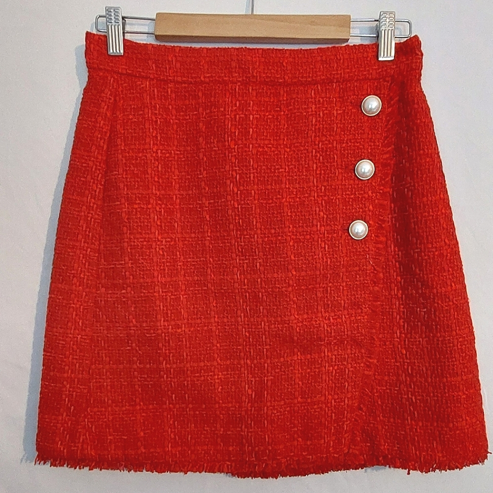 Ann Taylor Red Tween Mini Skirt Small Petite